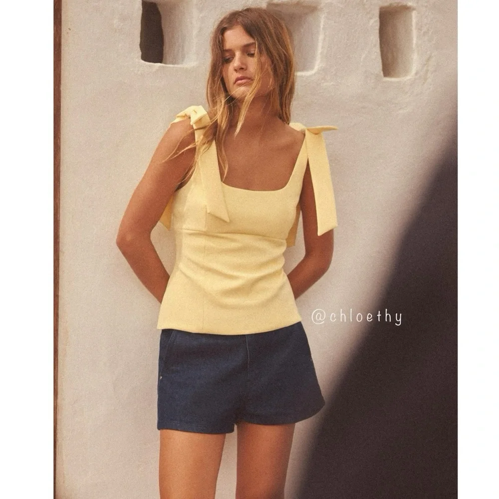Zara STRETCH TOP WITH BOWS